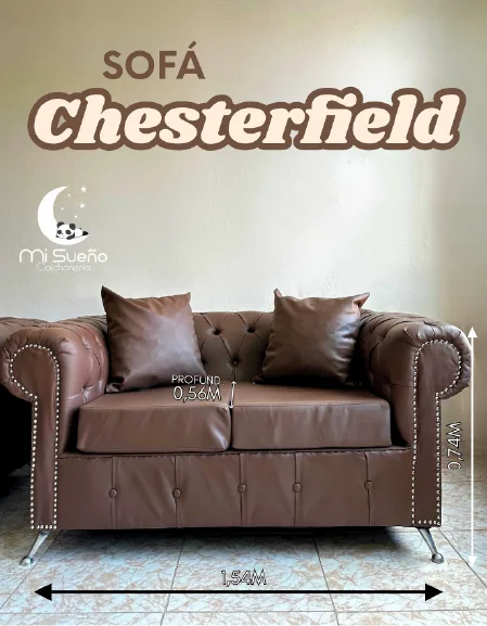 Sofá Chesterfield 2 cuerpos + 1 cuerpo
