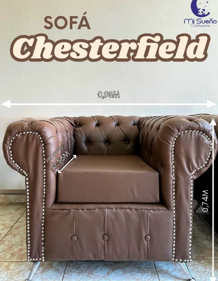 Sofá Chesterfield 2 cuerpos + 1 cuerpo