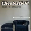 Sofá Chesterfield 4 cuerpos + 2 cuerpos + 1 cuerpo + Camastro